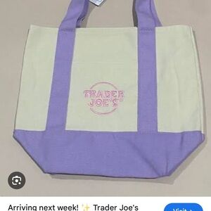 Mini Purple and Cream Tote Bag